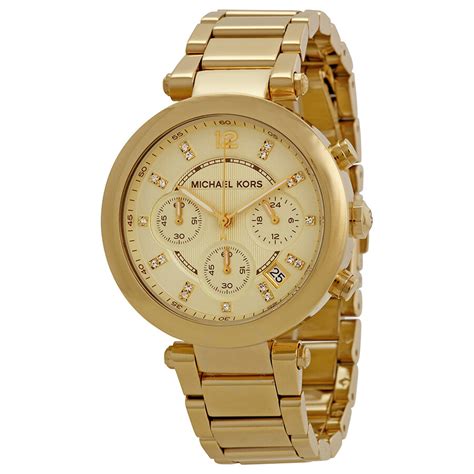 michael kors parker watch gold tone|Michael Kors parker chronograph watch.